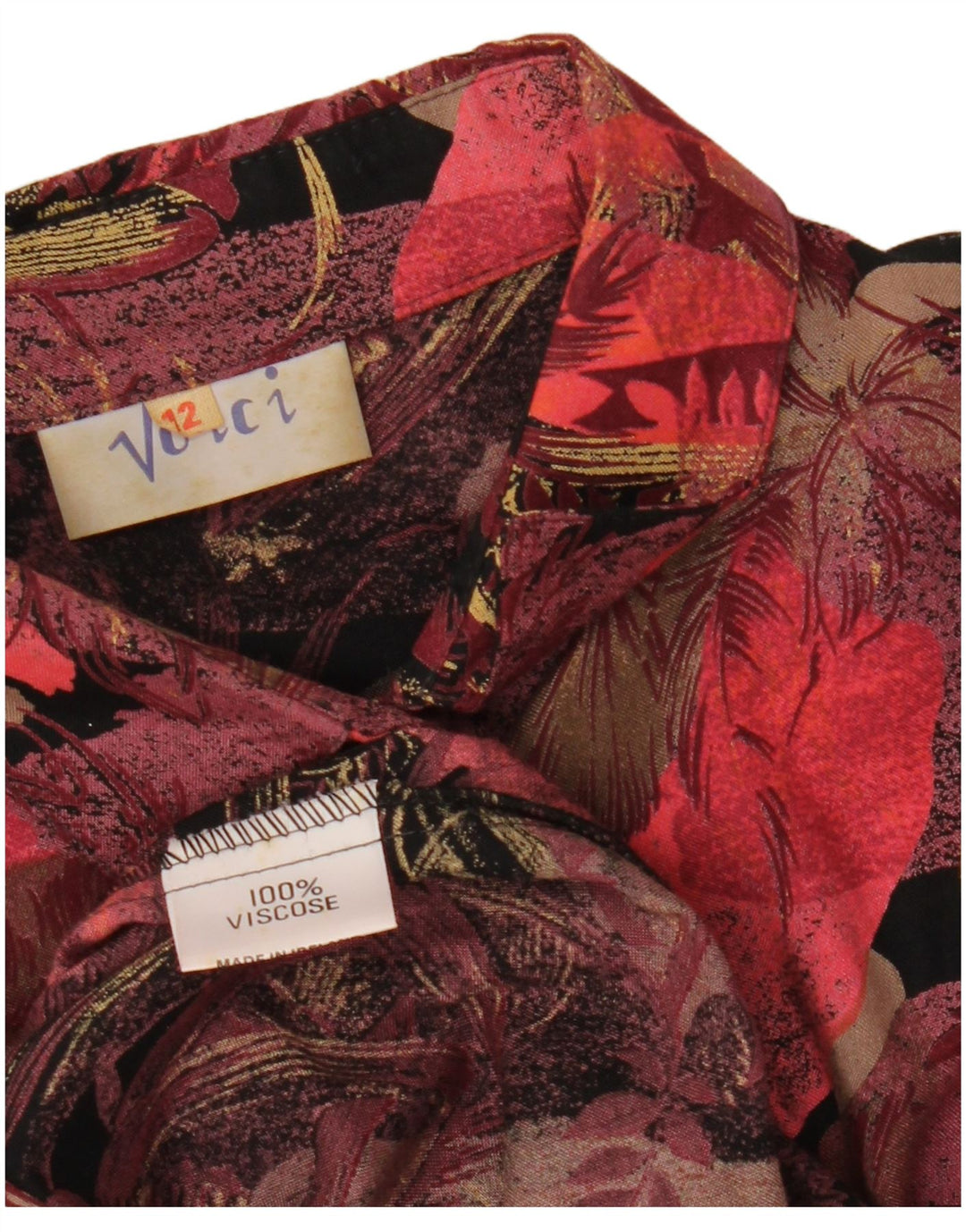 Conjunto de saia feminina vintage de 2 peças Reino Unido 12 médio W27 Borgonha floral retrô