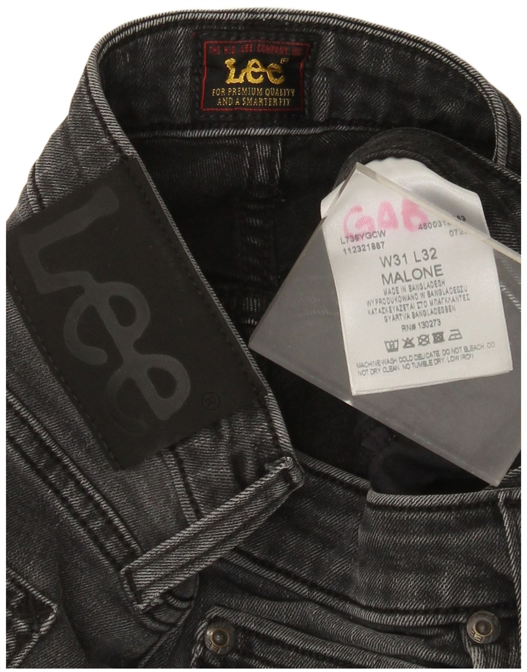 Lee Mens Malone Slim Jeans W31 L27 Algodão Cinza