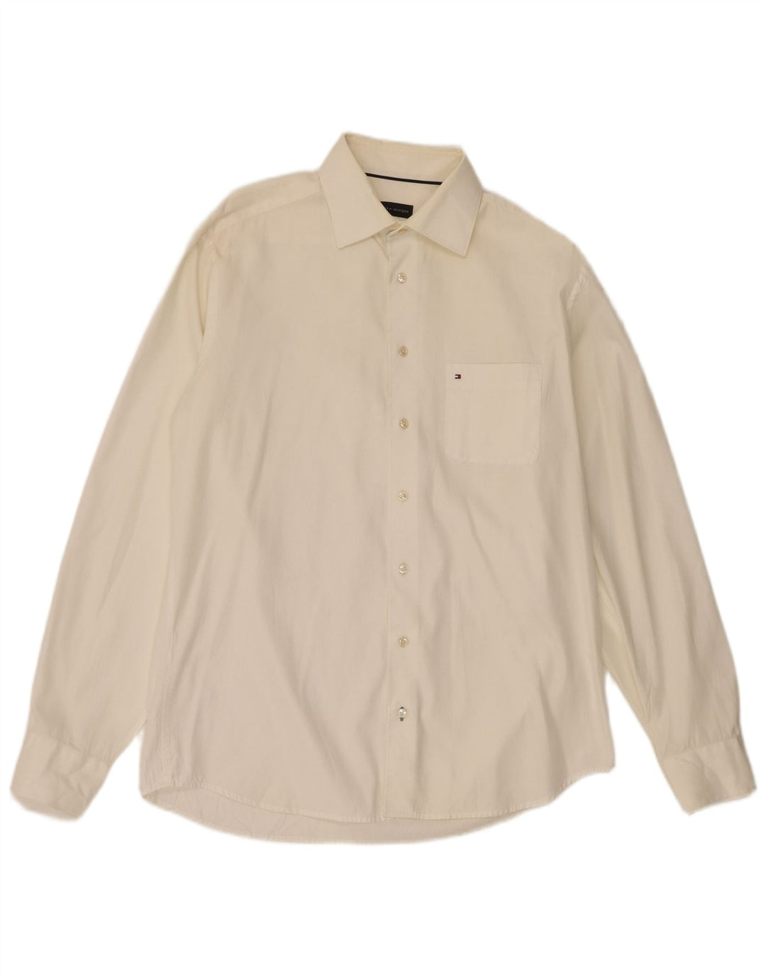 Camisa masculina Tommy Hilfiger tamanho 39 15 1/2 médio off white algodão