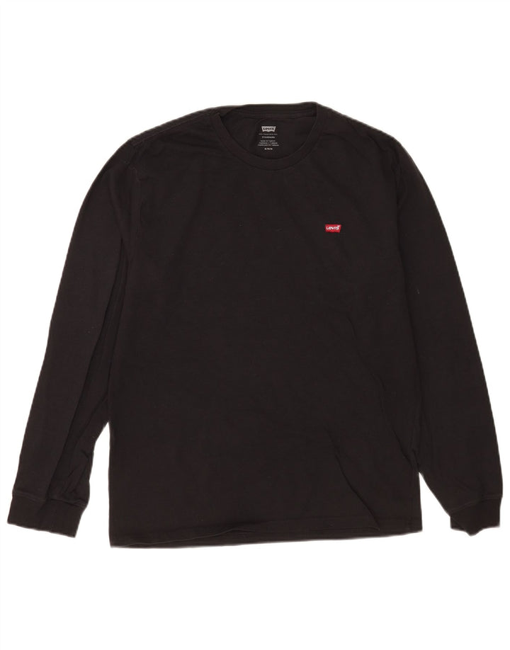 Levi's Mens Standard Top Manga Longa Médio Algodão Preto