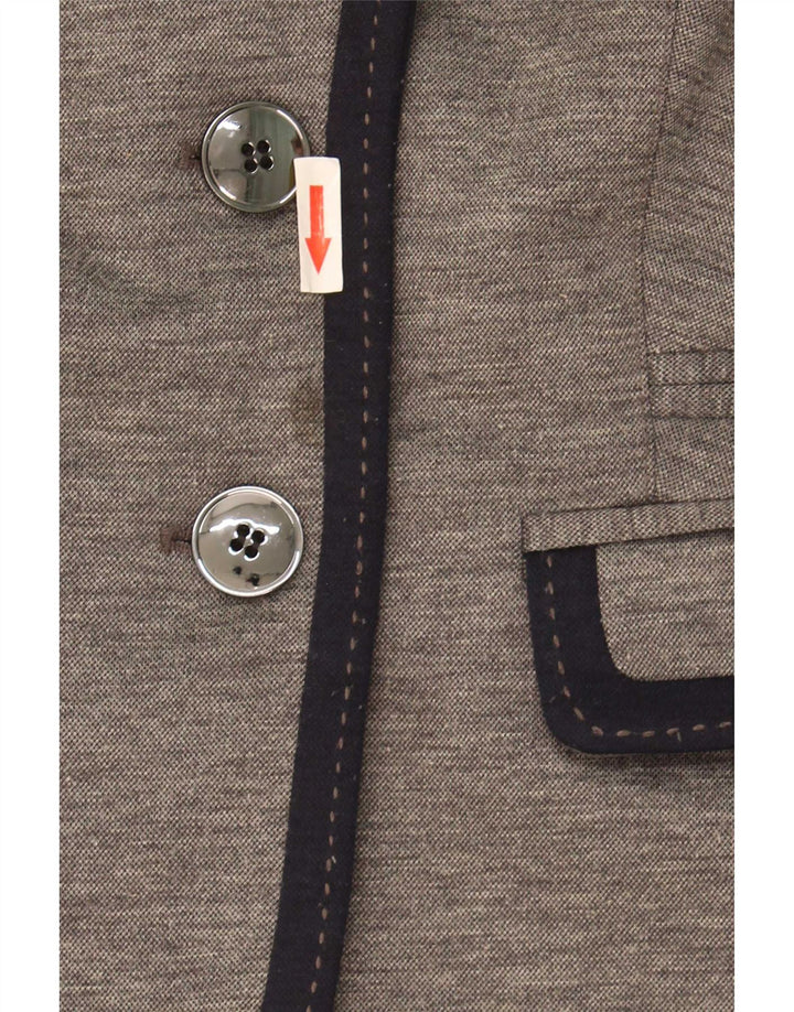 Jaqueta blazer feminina Marks & Spencer Autograph 2 botões Reino Unido 12 cinza médio