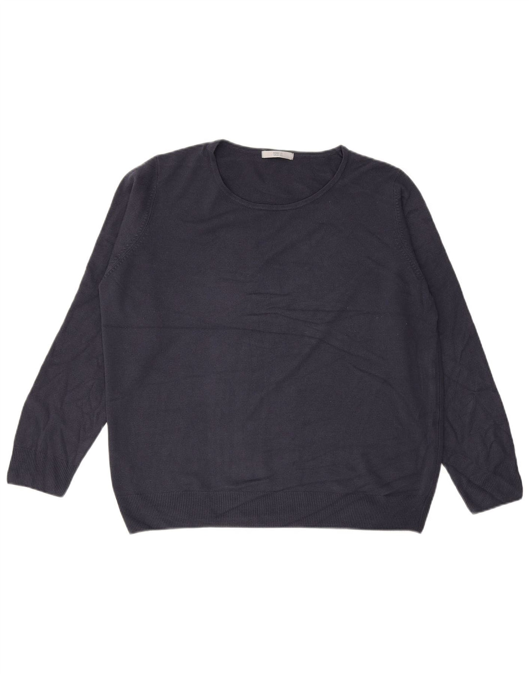 Suéter feminino MARKS & SPENCER com gola canoa UK 20 2XL azul marinho