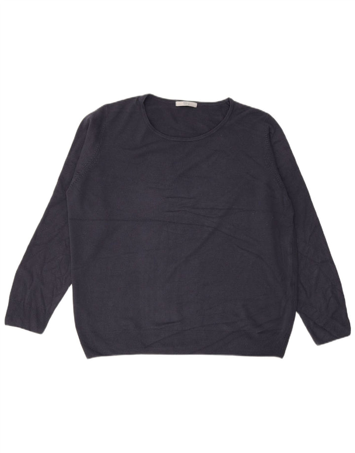 Suéter feminino MARKS & SPENCER com gola canoa UK 20 2XL azul marinho