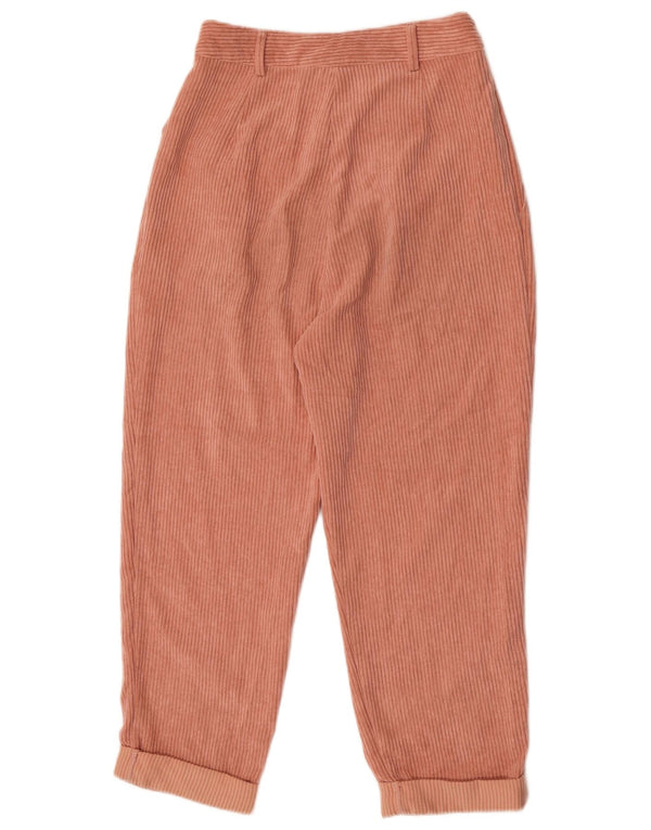 Calça feminina de veludo cotelê Topshop UK 10 pequena W26 L25 rosa