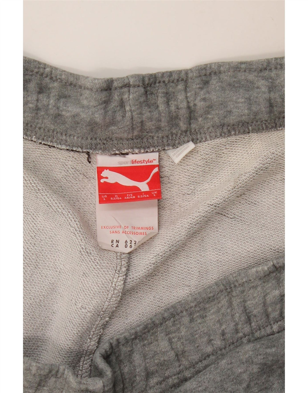 Calça esportiva masculina PUMA joggers grande algodão manchado cinza