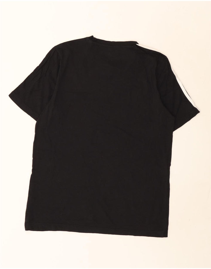 Adidas Mens Camiseta Top Médio Algodão Preto