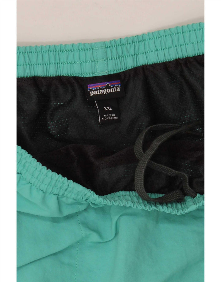 Shorts esportivos masculinos Patagonia 2XL poliéster turquesa