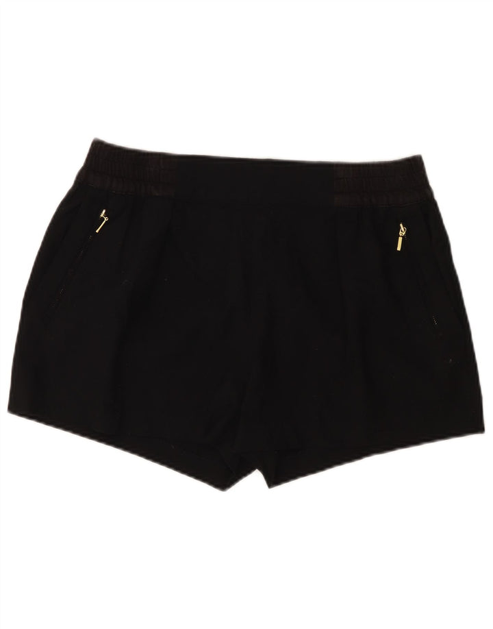 Shorts casuais femininos Zara grandes W32 poliéster preto