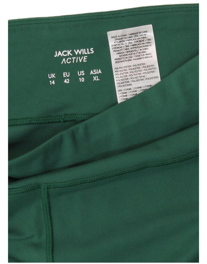 Leggings femininas Jack Wills UK 14 poliéster verde grande