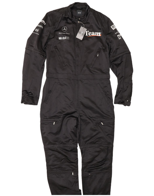Macacão masculino Hugo Boss Fórmula 1 gráfico tamanho 110 2XL preto seda esportiva