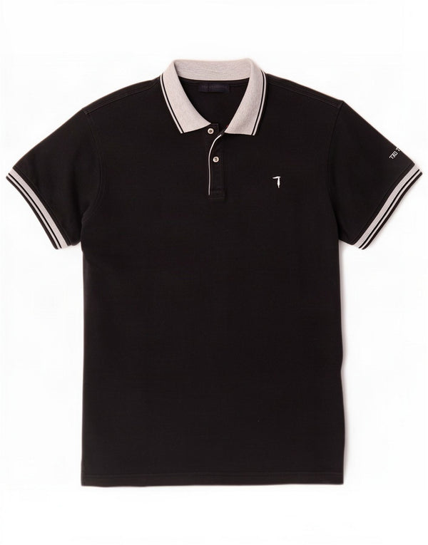 Trussardi Jeans Camisa polo masculina 2XL algodão azul marinho