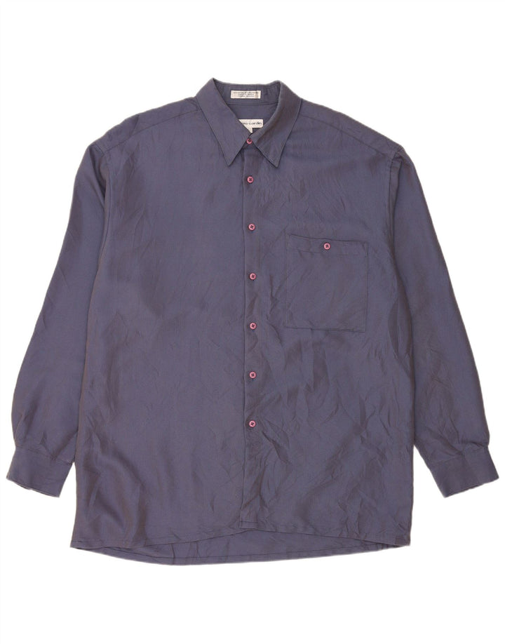 Camisa masculina Pierre Cardin grande rayon geométrico azul