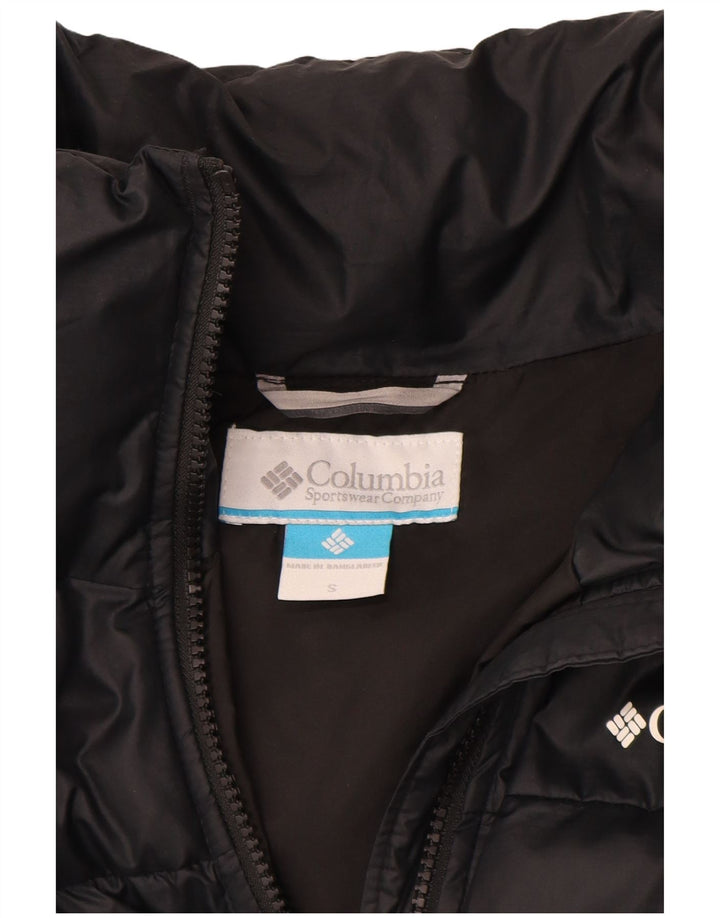 Jaqueta Columbia Feminina Crop Acolchoada UK 10 Pequeno Poliéster Azul Marinho