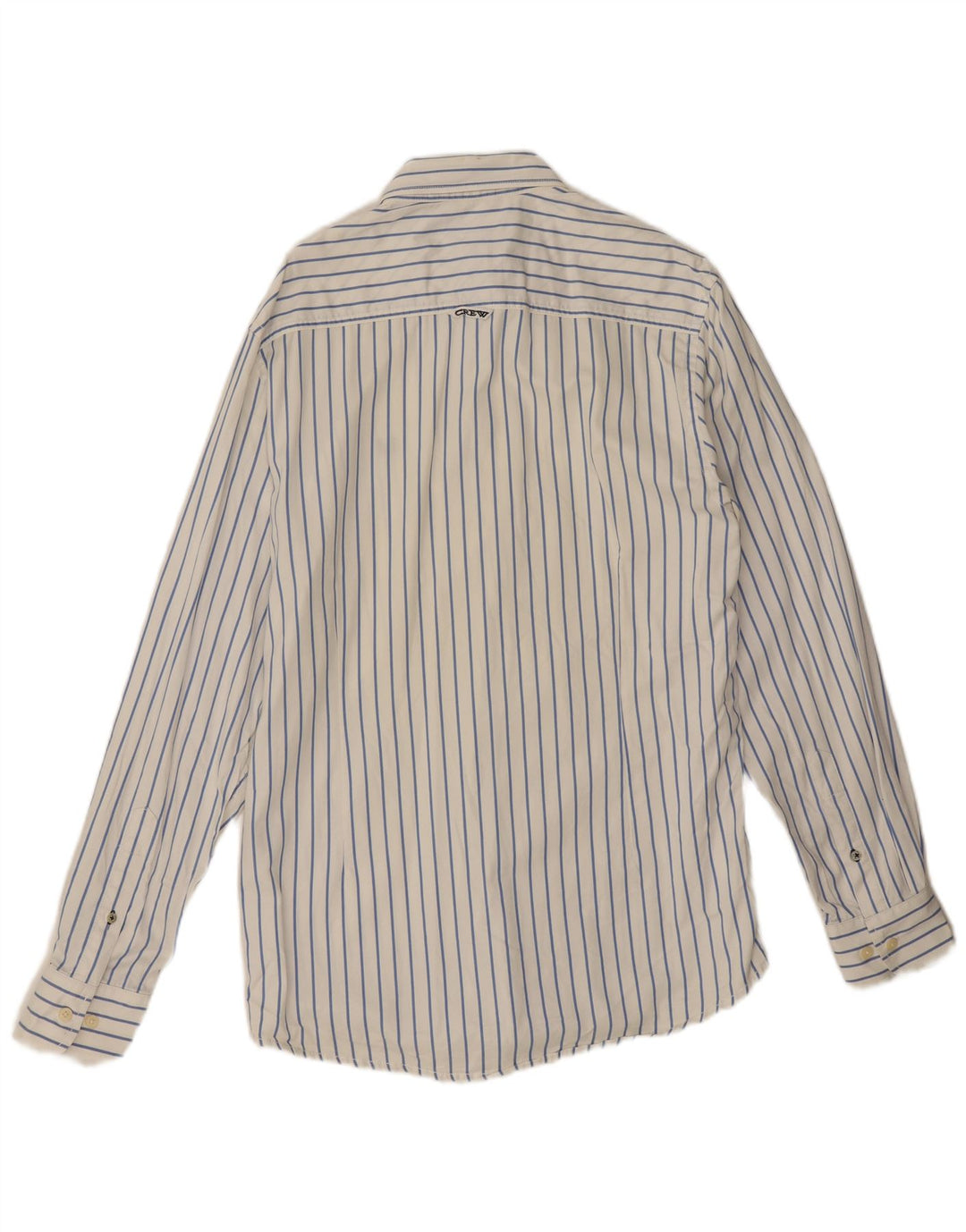 Crew Clothing Camisa masculina sob medida de algodão listrado branco médio