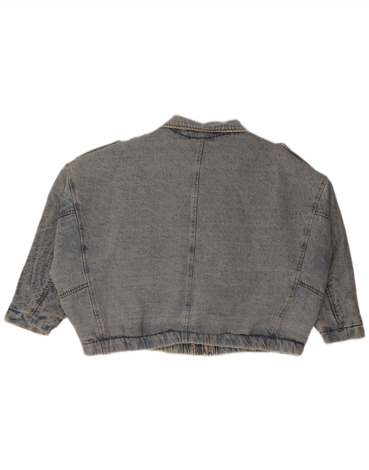 NOVA COLEÇÃO Jaqueta jeans feminina oversized manga 3/4 Reino Unido 10 pequena azul