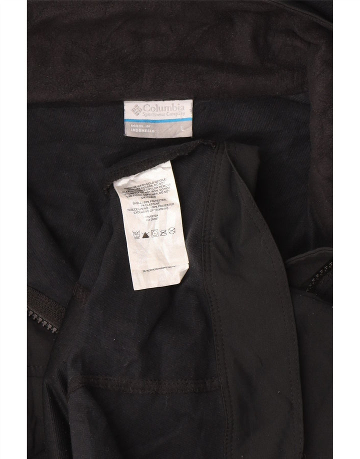 Jaqueta feminina de treino com capuz Columbia UK 14 grande poliéster preto