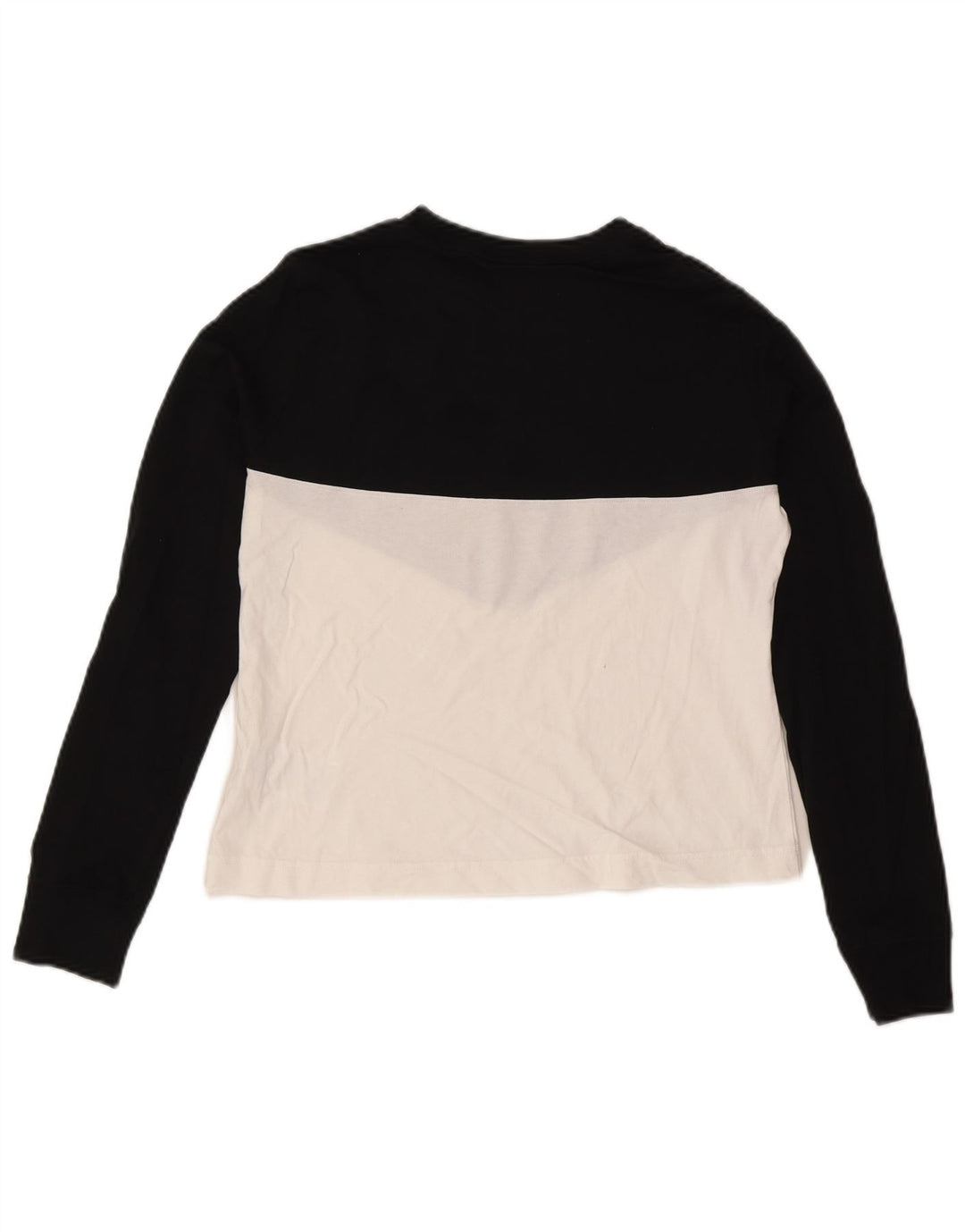 Top gráfico feminino Nike manga longa UK 12 médio preto colorblock algodão