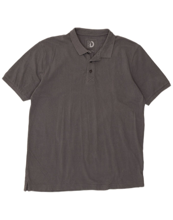 Dack's Mens Polo Shirt Large Grey Cotton