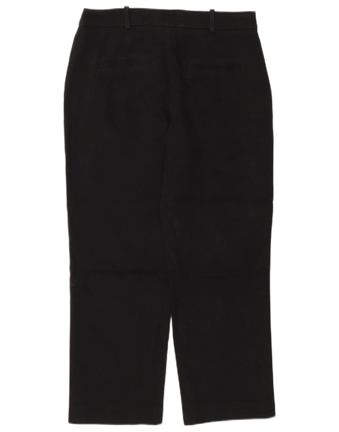 Zara Calça feminina reta cortada média W28 L26 algodão preto