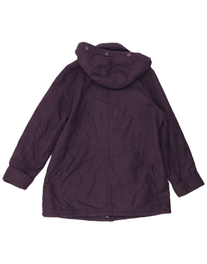 Jaqueta corta-vento feminina com capuz Marks & Spencer Reino Unido 18 XL roxo poliéster