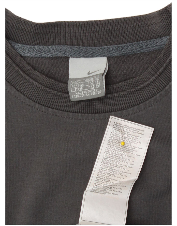 Moletom gráfico masculino Nike Jumper UK 42/44 grande algodão cinza