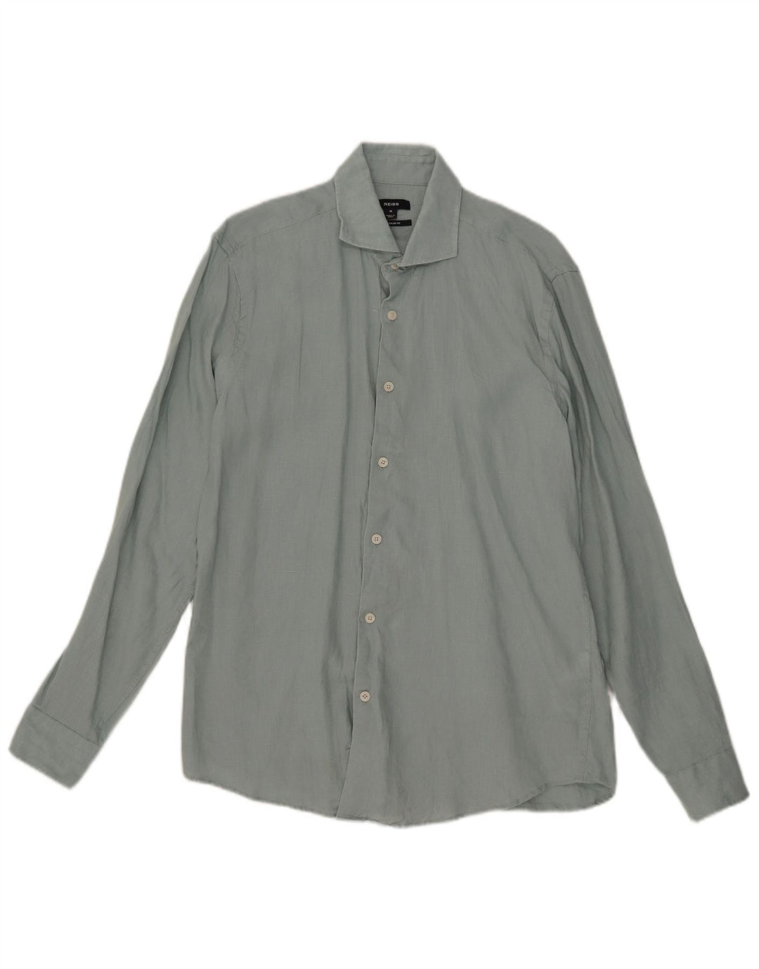 Camisa masculina Reiss Regular Fit linho azul médio