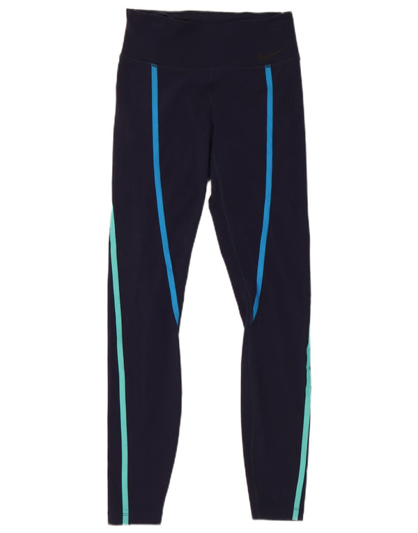 Leggings Nike Dri Fit Feminina UK 4 XS Azul Marinho Nylon