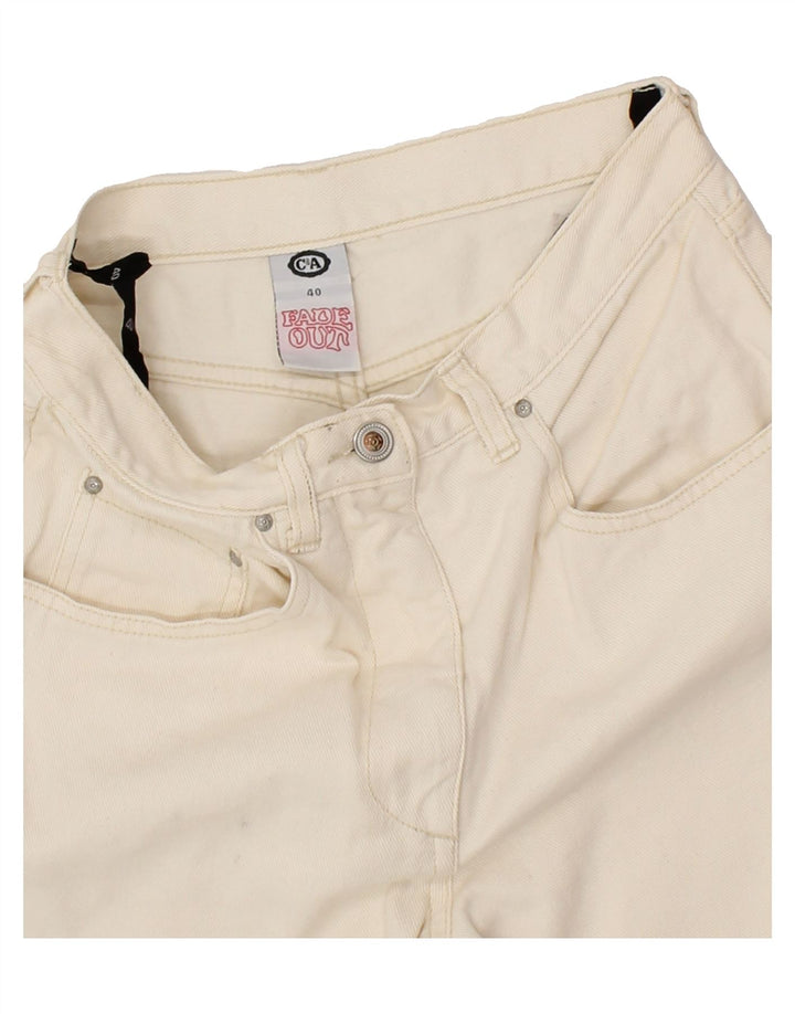 C&A Womens Tapered Jeans IT 40 Small W26 L28 Off White Cotton Vintage C&A and Second-Hand C&A from Messina Hembry 