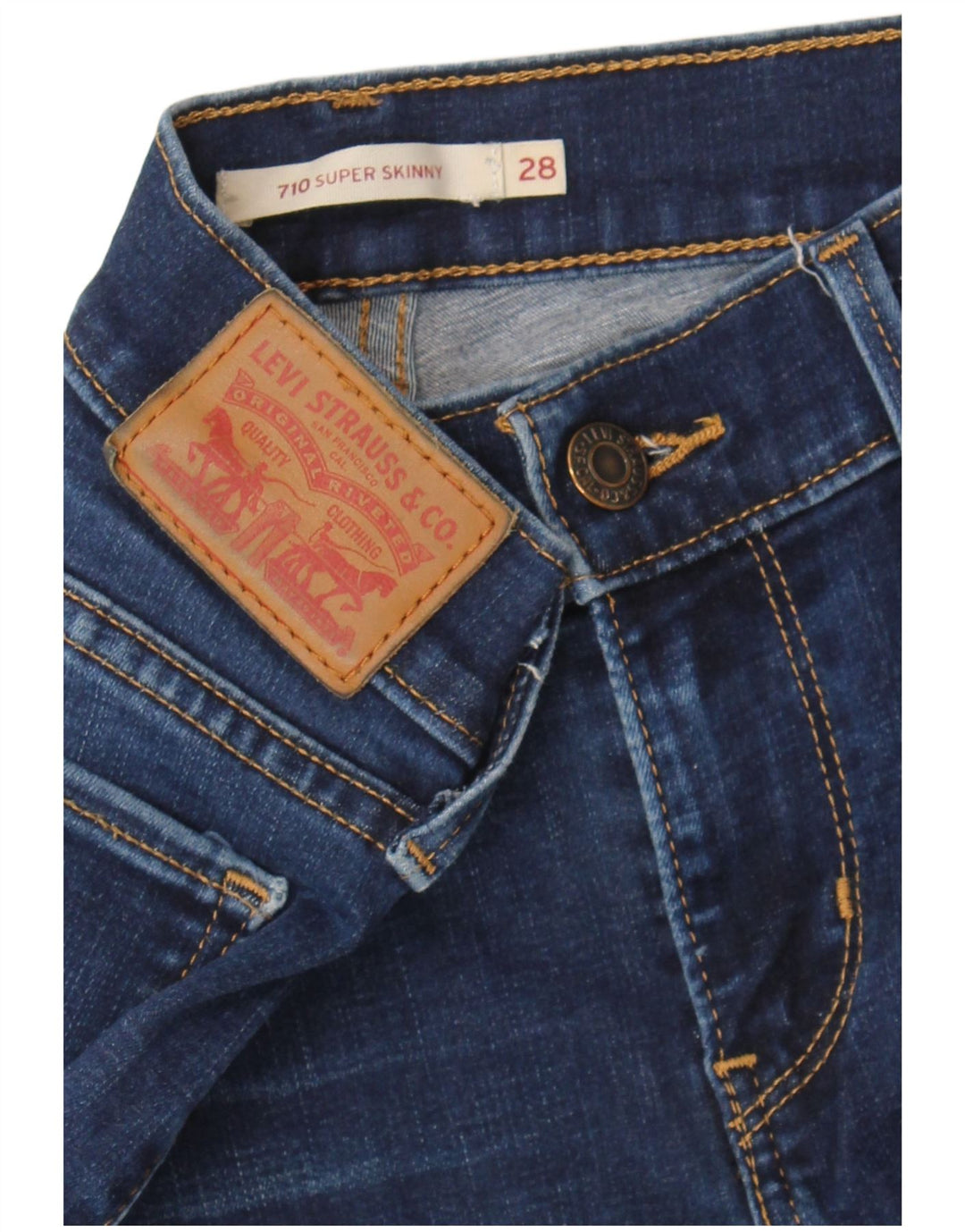 Calça jeans feminina Levi's 710 Super Skinny W28 L29 azul marinho