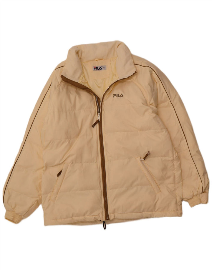 Jaqueta acolchoada masculina FILA UK 40 grande poliéster amarelo