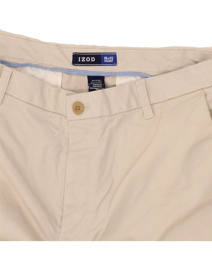 IZOD Mens Straight Chino Trousers W36 L32 Beige Cotton Vintage Izod and Second-Hand Izod from Messina Hembry 