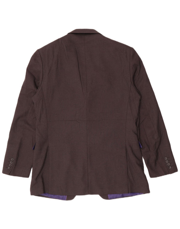 Jaqueta blazer masculina de 2 botões Marks & Spencer Reino Unido 42 poliéster cinza grande