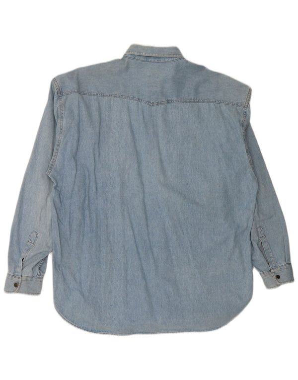 Camisa jeans masculina Casucci 2XL algodão azul