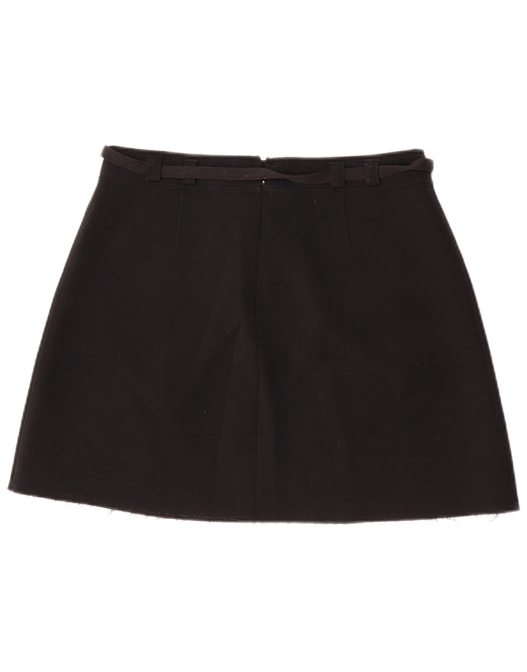 Minissaia feminina Marks & Spencer Reino Unido 14 grande W30 poliéster preto