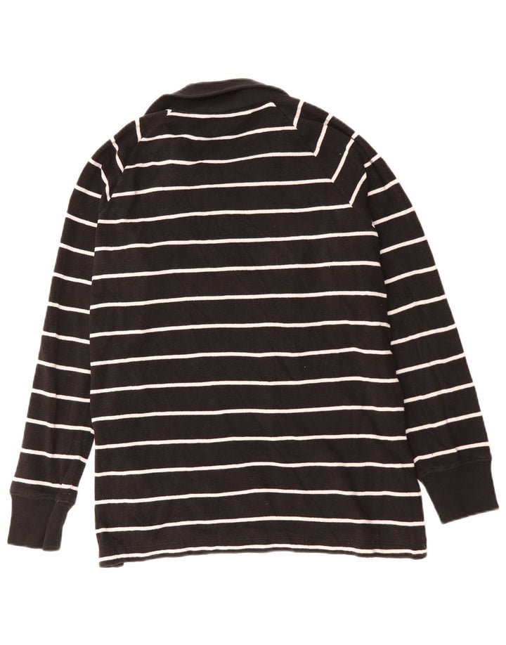 J. Crew moletom feminino jumper UK 16 grande algodão listrado preto