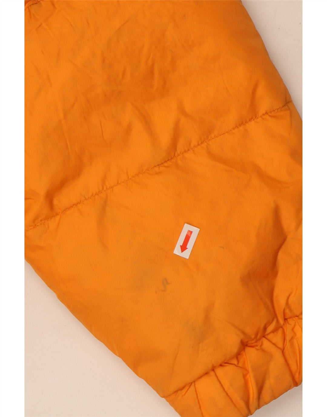 Jaqueta acolchoada com capuz gráfico masculino vintage UK 42 XL poliéster laranja