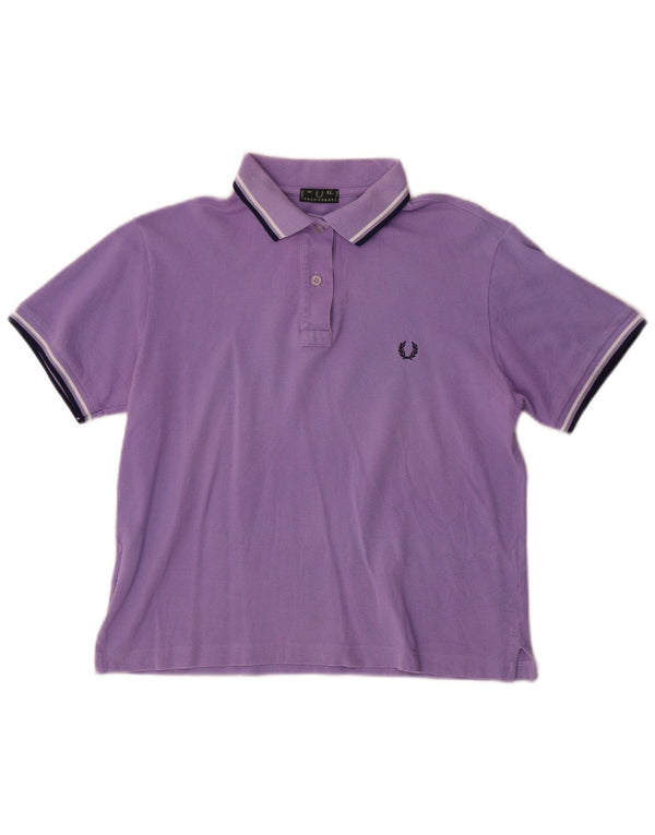 Fred Perry Womens Polo Shirt UK 18 XL Purple Cotton