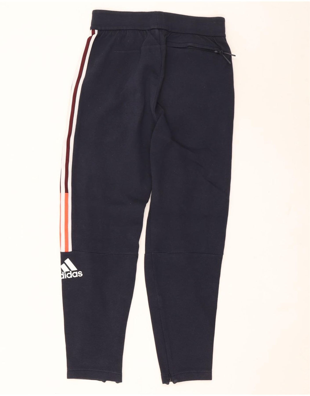 Calça de treino masculina Adidas pequena azul marinho poliéster