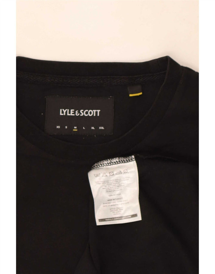 Camiseta masculina Lyle & Scott de algodão preto médio