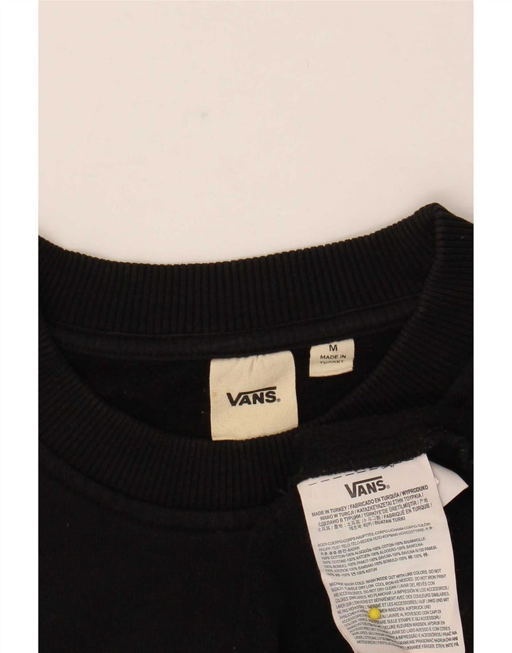 Vans Womens Crop Graphic Moletom Jumper UK 14 Médio Preto Geométrico