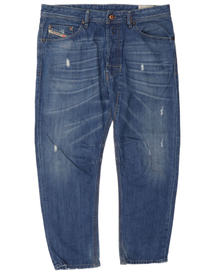 Jeans masculino diesel desgastado slim W34 L26 algodão azul