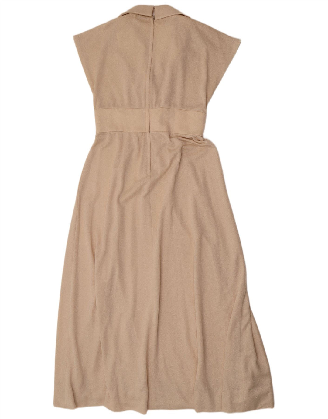 Vestido maxi feminino Eastex Reino Unido 14 poliéster bege médio