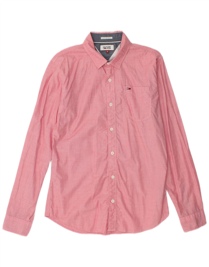 Camisa masculina TOMMY HILFIGER médio algodão rosa