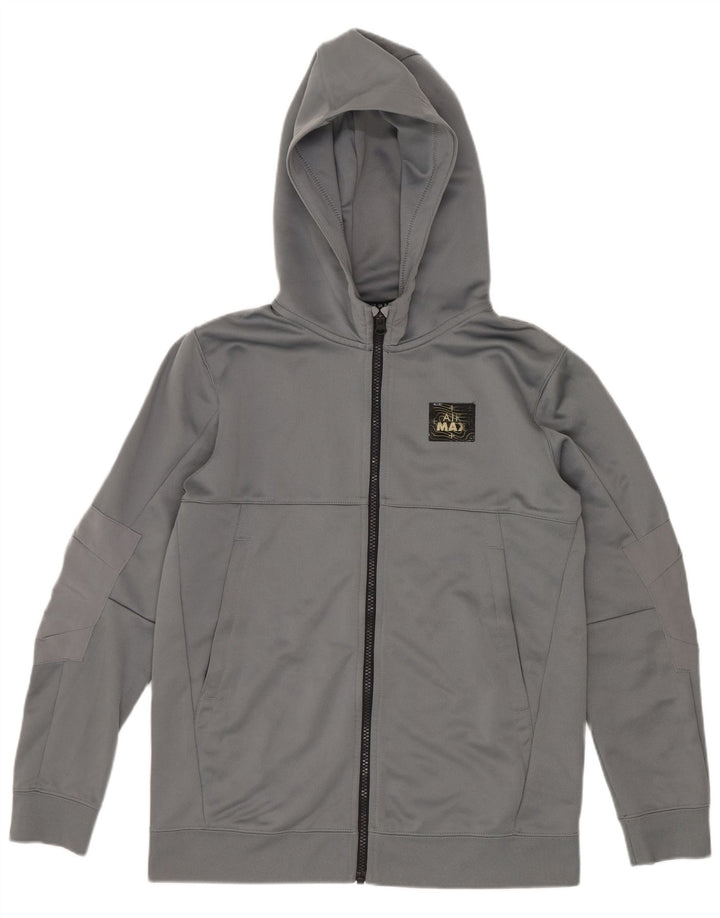 Suéter Nike Boys Graphic Zip com capuz 12-13 anos grande cinza poliéster
