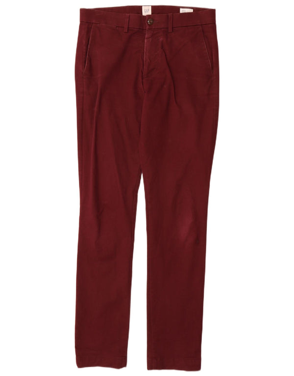Calças Chino Skinny Masculinas Gap W30 L32 Algodão Borgonha