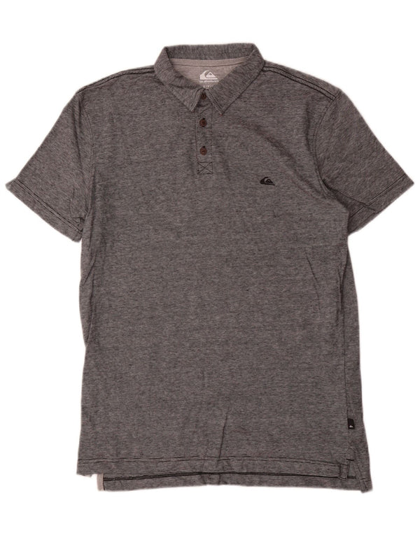 Camisa polo masculina Quiksilver Regular Fit pequena listrada cinza de algodão