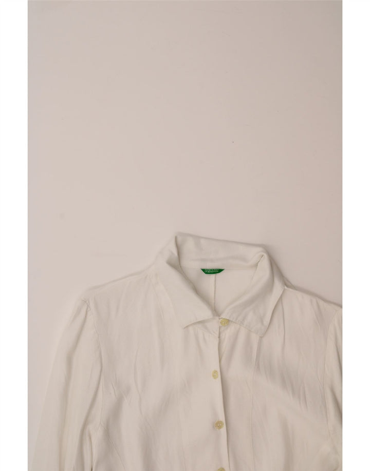 Blusa feminina BENETTON UK 12 viscose branca média