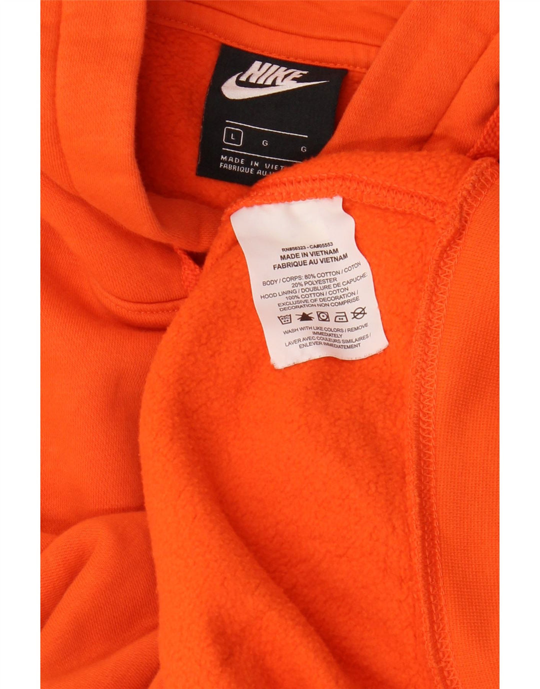 NIKE Mens Hoodie Jumper Grande Algodão Laranja