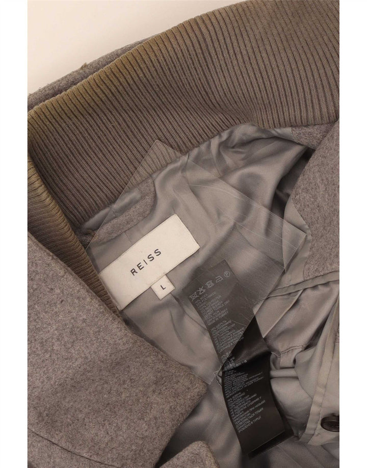 Sobretudo masculino Reiss UK 40 grande lã cinza