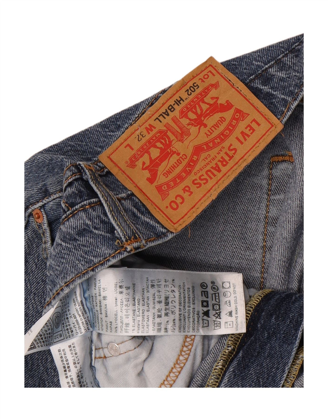 Levi's Masculino 502 Tapered Jeans W32 L22 Azul Algodão